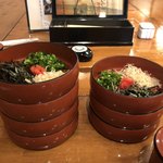 Irori Chaya - 割子蕎麦3枚と2枚