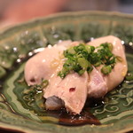 味あら井 - 平目造り 厚切りと生肝 ポン酢とごま油