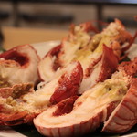 味あら井 - 伊勢海老ボイルとアブラメ唐揚げ、雲丹シャルロットソース