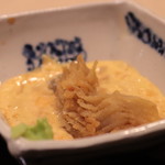 味あら井 - 伊勢海老ボイルとアブラメ唐揚げ、雲丹シャルロットソース