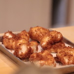 味あら井 - 虎河豚白子唐揚げ、シャリ、禰宜、フキ