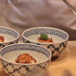 味あら井 - 虎河豚白子唐揚げ、シャリ、禰宜、フキ