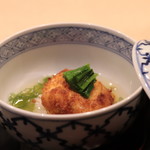 味あら井 - 虎河豚白子唐揚げ、シャリ、禰宜、フキ