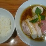 麺LABOひろ - LABO鶏そば醤油￥1200&ライス￥100