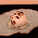 安久 - 河豚白子とフキ飯蒸し