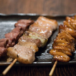 やきとん えん家 - 2018.2 大山どりハツ（180円）、豚バラ（130円）、皮（130円）