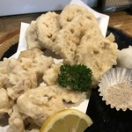 磯亭 - 白肉とハスの天ぷら