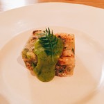 食の円居 なず菜 - 葛餅のおやき  木ノ芽味噌がけ