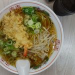 うどんのいなや - 中華そば+えび天、ねぎ