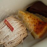 石岡カフェ - モンブラン・チーズケーキ・パウンドケーキ(チョコレート)