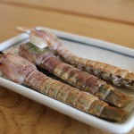 まるは食堂旅館 - 付出し（シャコの塩茹で）