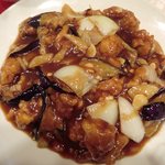 祥龍房 - 鶏肉とナスの醤油炒め