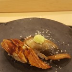 あま木 - 2018.2.煮穴子、タレと塩山葵