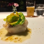 レフェルヴェソンス - 黄金〜 甘鯛の乳清ポシェ、カリフラワーと芽キャベツ、からすみと柚子