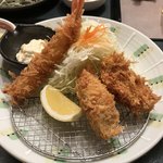 かつ兵衛 - 特選かき 海老1定食