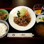 すき焼割烹 かとう - 牛生姜焼きランチ(2018.02)
