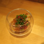 器楽亭 - かわはぎの頬肉と皮 あさつきとポン酢