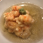 てんぷら 深町 - てん茶、車海老がプリプリだ