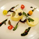 ラ メゾン ド タカクサギ - 帆立貝の湯葉包み 豆乳のブランマンジェと