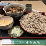 味奈登庵 - 肉南蛮そば 別盛り 大盛り＋揚げ玉！