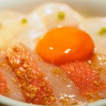 立場割烹 SSAW - 季節のぜいたく御膳 1000円 の金目鯛と寒平目の漬け丼