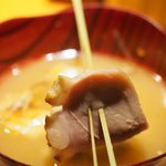 立場割烹 SSAW - 季節のぜいたく御膳 1000円 の鴨汁の鴨刺しのせ