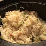堤 - 蟹と牡蠣とふきのとうの炊き込みご飯