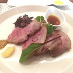 ビストロ ダイア - 自家製塩レモンとタスマニア産粒マスタードで食べる、熟成保美豚