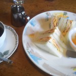 ホーム喫茶 瀬戸 - サンドイッチモーニング　税込550円(2018.02.17)