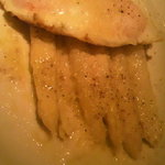 トラットリア タンタボッカ - 私の大好物のホワイトアスパラwith半熟卵