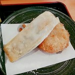 夢庵 - 日替わりランチ。棒餃子とコロッケ　これだけでもボリュームあり！