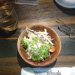 ワイルドステーキ - 大盛ステーキ丼(サラダ)