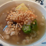 和食 おの寺 - 丸茄子・破竹・オクラ・雲丹　海老あんかけ