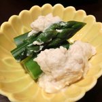 帰燕 - 和定食 1500円 のアスパラガスの湯葉和え