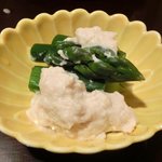 帰燕 - 和定食 1500円 のアスパラガスの湯葉和え