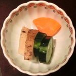 帰燕 - 和定食 1500円 の香の物、山芋