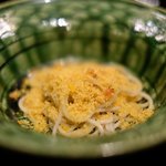 帰燕 - 昼懐石 6890円 の蕎麦の自家製カラスミ掛け