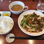 うさぎ笑っ - 2018.1.24  肉炒め定食