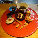 明道町中国菜 一星 - 前菜盛り合わせ(王道のよだれ鶏を中心に色々15種ほど♪)