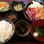 紅梅園 - H.29.11.3.昼 焼肉定食コンビ 850円