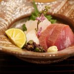 新ばし 笹田 - 真鯛とバチ鮪の漬け