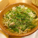 じじばば木馬亭 - 九条ネギとしらすのアヒージョ