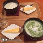 カフェ ルーム ビー - くり抹茶ミルクとほうじ茶ミルク