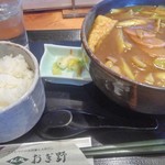 おぎ野 - ランチのカレーうどん定食。麺大盛