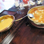 比良山荘 - ご飯を入れた鍋と自然薯(2017.12月上旬)