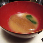 比良山荘 - 8.とち餅の雑煮(自分用に分けた後)