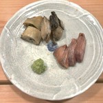 鮨 福原 - 牡蠣とあん肝の西京漬け