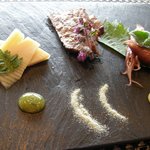 鉄板焼 心 - 先付け 季節の味わい3種