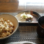 鉄板焼 心 - 兵庫県産特選米のガーリックライス