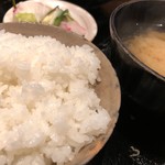 しおや - ランチコース竹（白米・味噌汁・お新香）